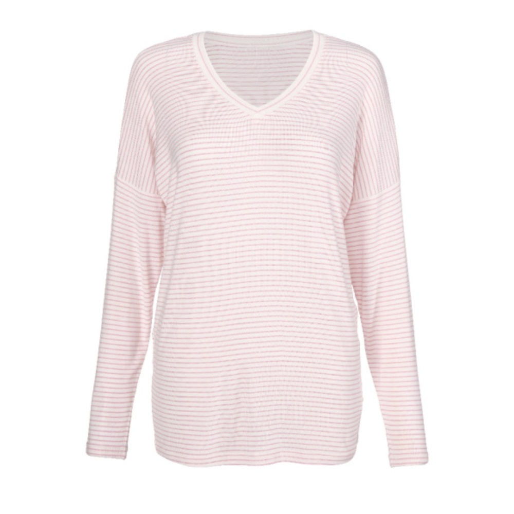 CAbi Pink Striped Long Sleeve Tee